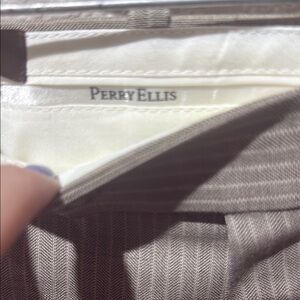 Perry Ellis Gray/light brown Striped Pants